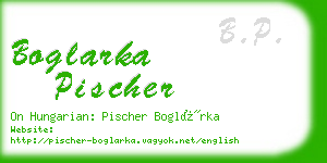 boglarka pischer business card